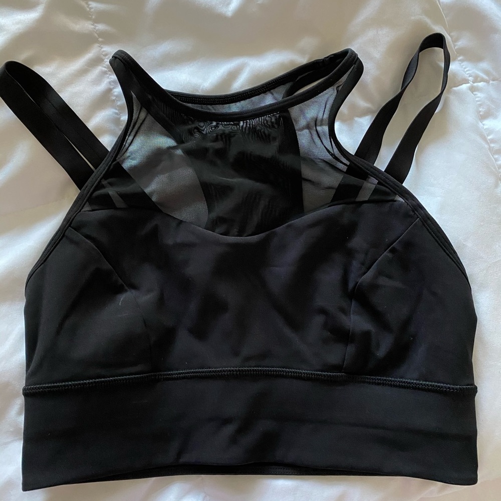 Black Lululemon mesh cropped top